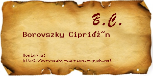 Borovszky Ciprián névjegykártya
